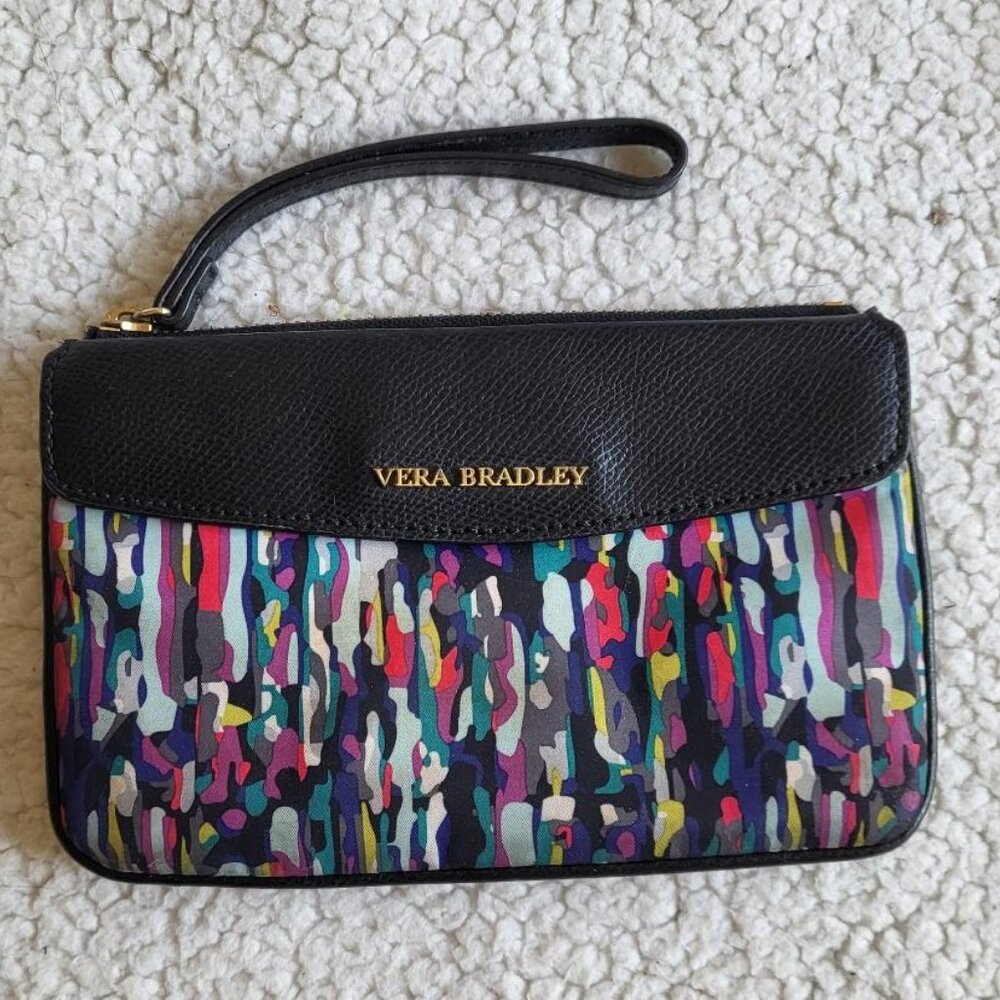 VERA BRADLEY Envelope Wristlet Purse Watercolor Brushstrokes